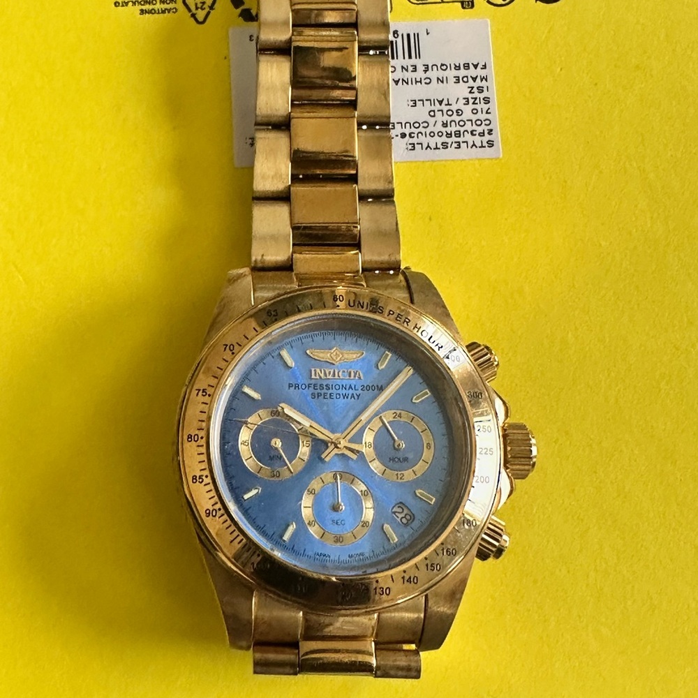 Invicta Speedway Gold and Blue Watch